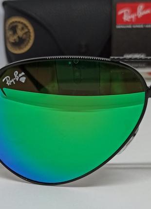 Ray ban aviator 3026 62 очки капли унисекс солнцезащитные сине зеленые зеркальные зеркальные линзы стекло4 фото