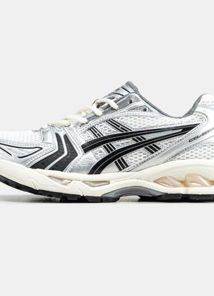 Мужские кроссовки asics gel-kayano 14 white silver black / smb