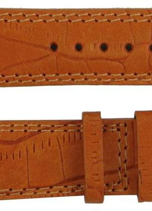 Кожаный ремешок для часов под крокодила mykhail ikhtyar ш24 мм рыжий1 фото
