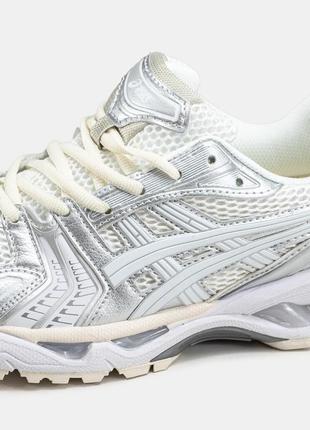 Женские кроссовки asics gel-kayano 14 white silver / smb4 фото