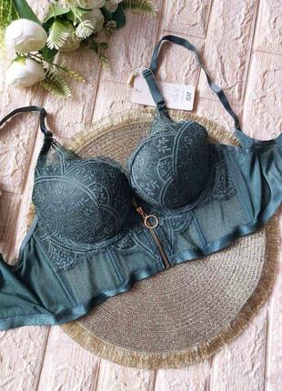 Изумрудный качественный шикарный бюстик бюстье разных цветов