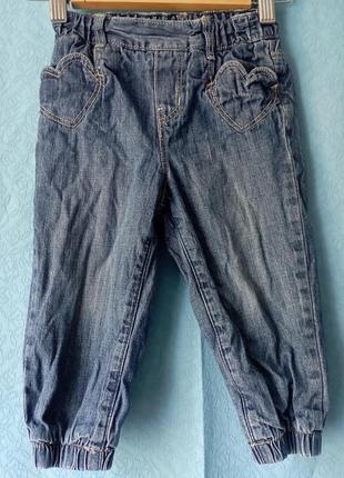 Джинси на трикотажній підкладці h&m 1-1,5/86