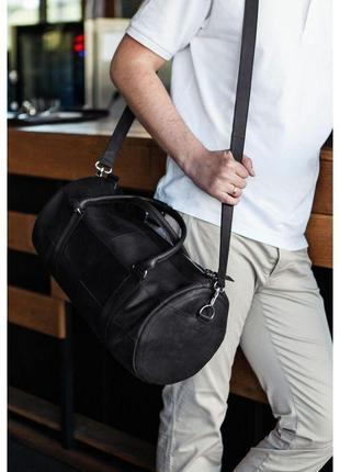 Шкіряна сумка harper чорна crazy horse