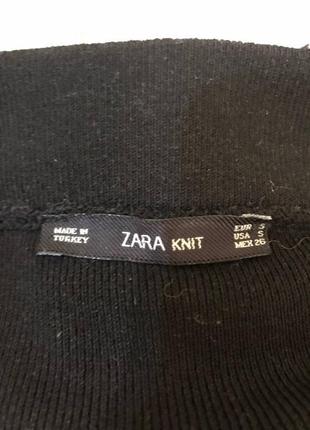 Юбка от zara оригинал, трикотажная, плотная, черная с полосой по бокам3 фото