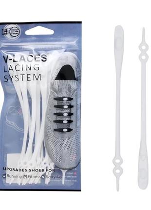 Силиконовые шнурки с двойной петлей 14 штук в упаковке