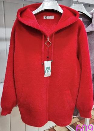 Пальто альпака турция с капюшоном