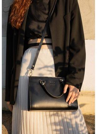 Женская кожаная сумка fancy черная краст