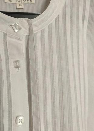 Белоснежная блуза, красивая рубашка, белая туника, р. м, s3 фото