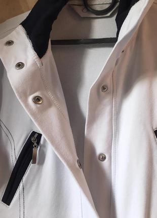 Хлопковая тонкая легкая лёгкая куртка ветровка кофта хлопчатая хб удлененная на кпопках с карманами однотонная белая5 фото