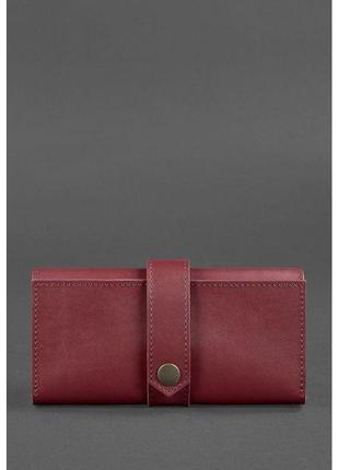 Кожаное женское портмоне 3.0 бордовое krast1 фото