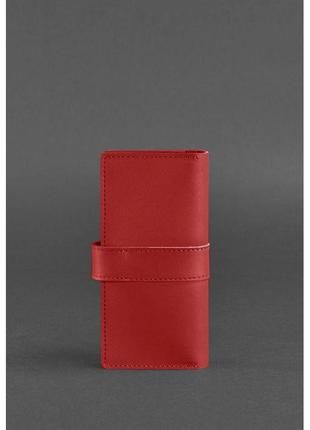 Кожаное женское портмоне 3.1 красное краст3 фото