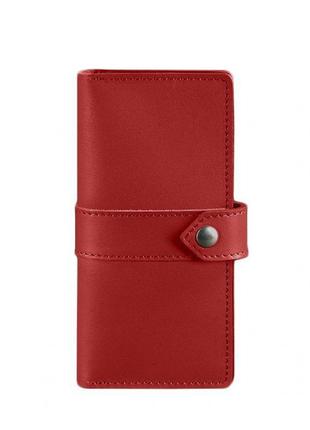Кожаное женское портмоне 3.1 красное краст5 фото