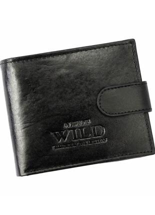 Чоловічий шкіряний гаманець wild n7l-bmn-r чорний