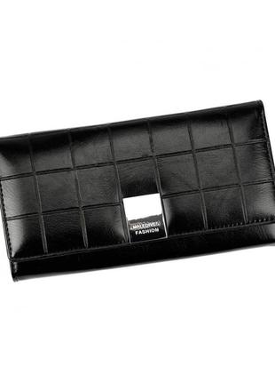 Жіночий гаманець з екошкіри та натуральної шкіри maledives m-p24-3 чорний -