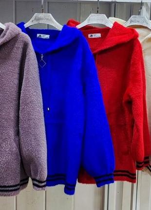 Пальто альпака с капюшоном турция