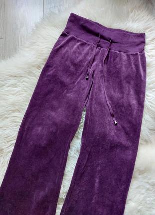 💛💜💚 качественные фиолетовые велюровые брюки3 фото