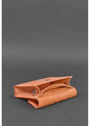 Женская кожаная сумка поясная/кроссбоди mini живой коралл5 фото