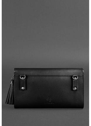 Женская кожаная сумка элис угольно-черная5 фото