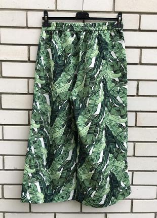 Яркие брюки кюлоты с тропическим принтом h&amp;m10 фото