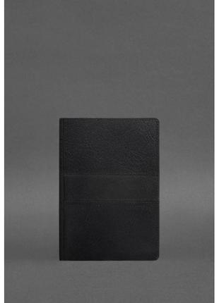 Шкіряний блокнот а5 (софт-бук) 9.3 чорний крат1 фото