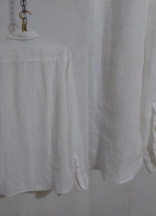 Льняная белоснежная рубашка 100%-лен cinque5 фото
