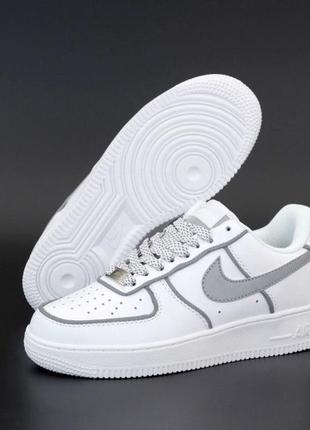 Женские кроссовки nike air force 1 low white reflective 36-38-39