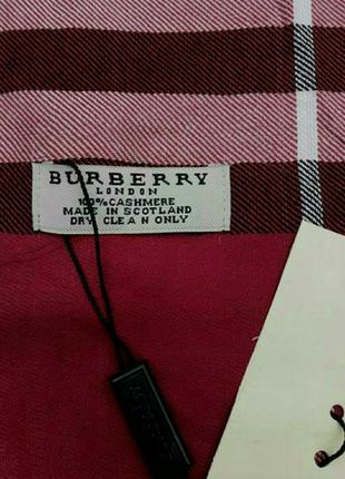 Burberry шарф женский кашемировый красно бордовый5 фото