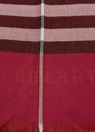 Burberry шарф женский кашемировый красно бордовый8 фото