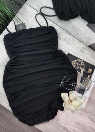 Платье мини черная м/л; платья мины черное короткое plt; маленькое черное платье платья на бретелях 40; трикотажное черное платье
