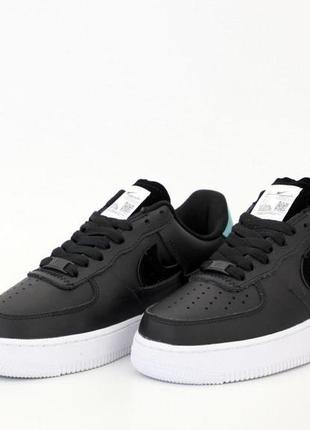 Женские кроссовки nike air force 1 low black white 37-382 фото