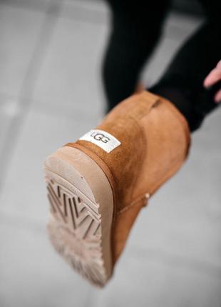 Угги женские зимние❄️ugg w classic mini chestnut❄️уги/угі жіночі с мехом6 фото