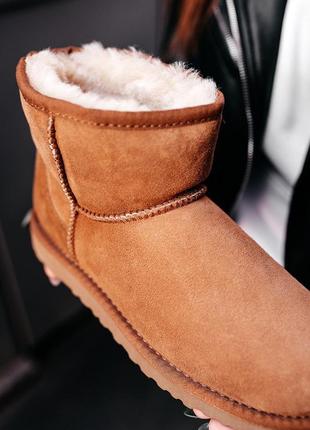 Угги женские зимние❄️ugg w classic mini chestnut❄️уги/угі жіночі с мехом8 фото