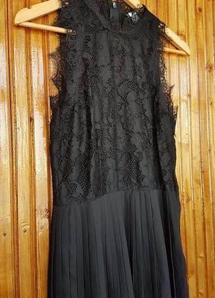Очень красивое и нежное черное вечернее платье миди h&amp;m.4 фото