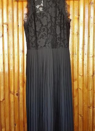 Очень красивое и нежное черное вечернее платье миди h&amp;m.3 фото