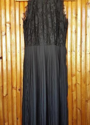 Очень красивое и нежное черное вечернее платье миди h&amp;m.2 фото