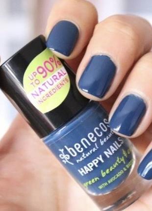 Люксембург 🇱🇺 органіка лак для нігтів benecos happy nails nail polish відтінок nordic blue північно синій10 фото