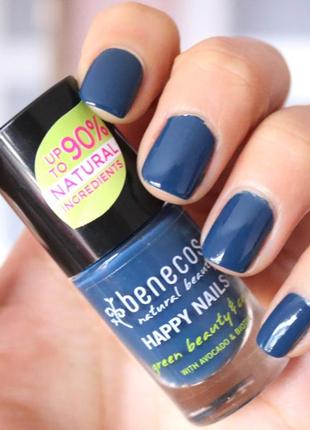 Люксембург 🇱🇺 органіка лак для нігтів benecos happy nails nail polish відтінок nordic blue північно синій5 фото