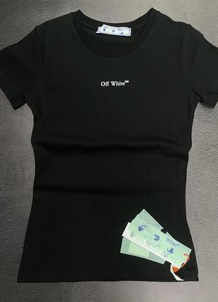 Женская футболка off white1 фото