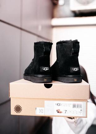 Женские кожаные черные зимние / угги / угги с мехом😍ugg classic mini black😍 ❤️36рр-45рр❤️ уго женские мини, угги мужские черные10 фото