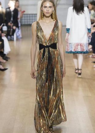 Новогоднее платье вечернее в пол черно-золотистое