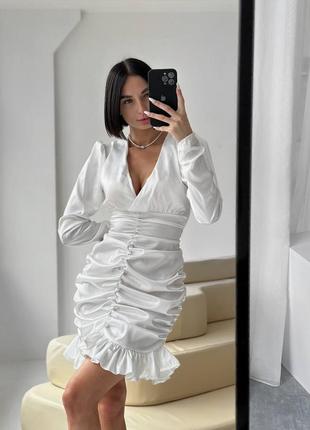 Белое шелковое платье, фото реальное