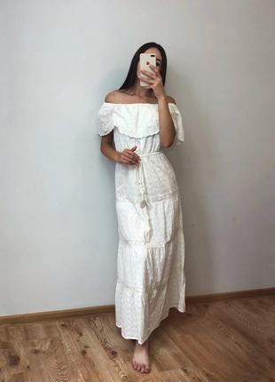 Платье белое сарафан