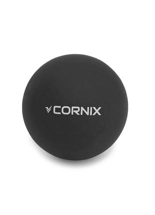 Масажний м'яч cornix lacrosse ball 6.3 см xr-0118 black poland1 фото