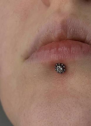 Сережка титан титанова для вуха для губи
