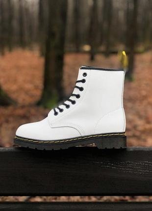 Ботинки кожаные dr. martens 1460 white,чобои демисезон