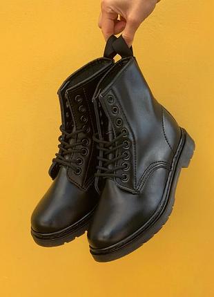 Сапоги демисезон dr. martens 1460 mono black, ботинки мартинсы