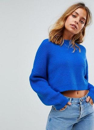 Світер вкорочений светер топ синій светр