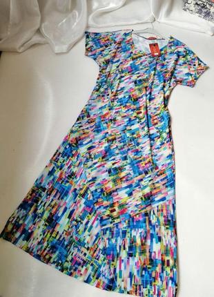 Летнее платье из легкой струйной ткани супер софт разные принты размер универсальный два боковых кармана8 фото