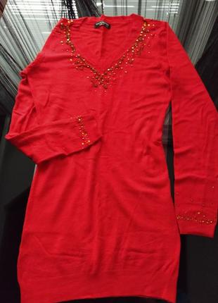 Червоне коротеньке плаття (туніка )фірми a.&.t.2 фото
