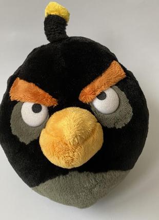 Мягкая игрушка энгри бёрдс птица бомб angry birds1 фото